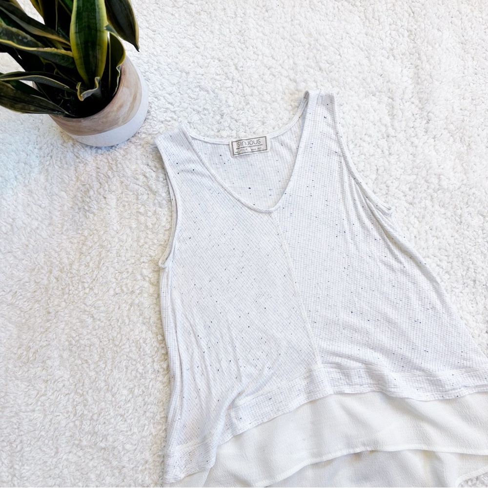 White layered tank top